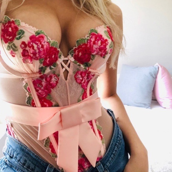 Victoria’s Secret Rose Embroidered Bustier - Picture 1 of 5
